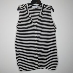 Calvin Klein Striped blouse size women's XL black white stripes